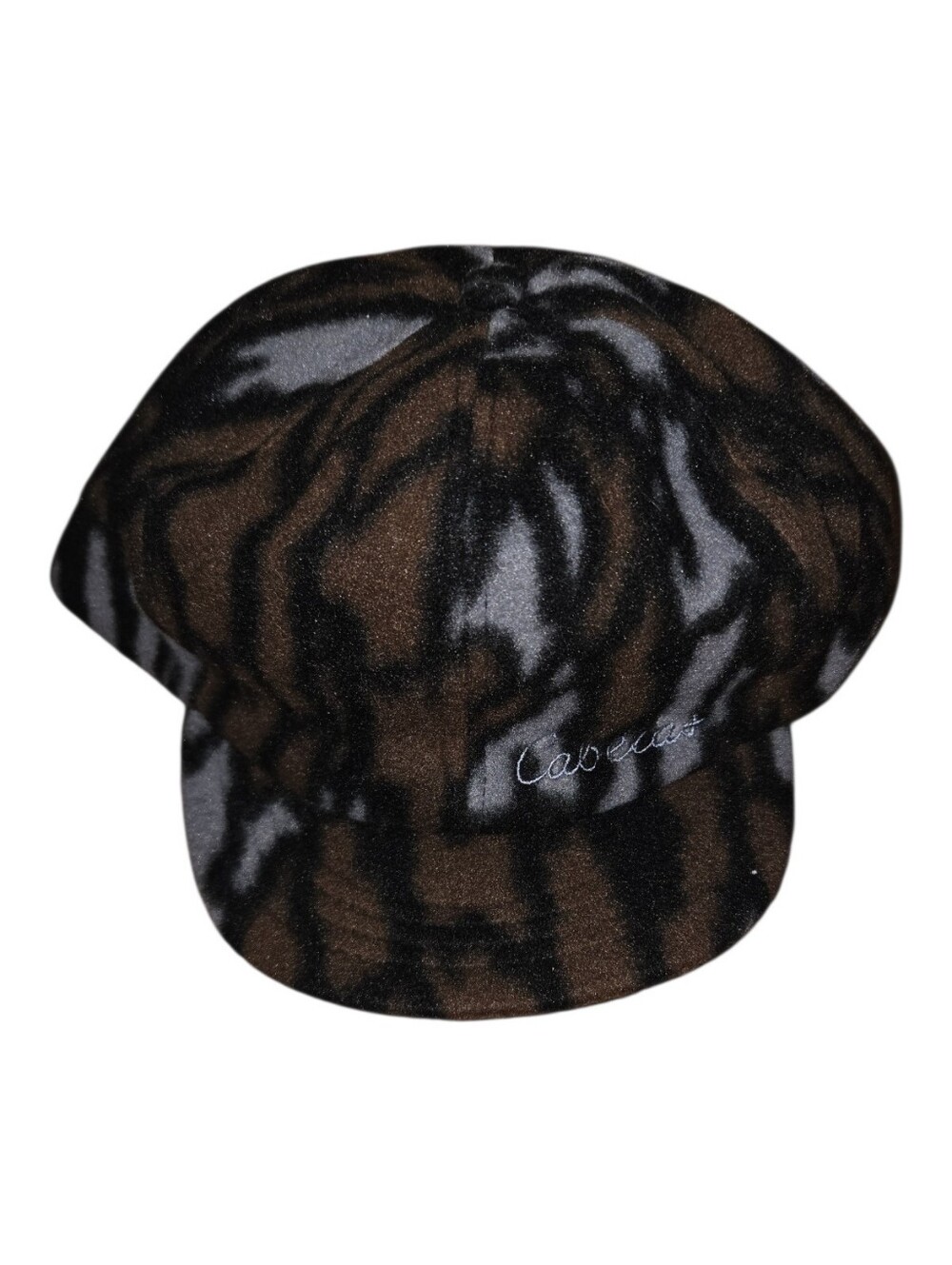 Vintage Cabelas Brown & Black Marbled Camo Newsboy Cap